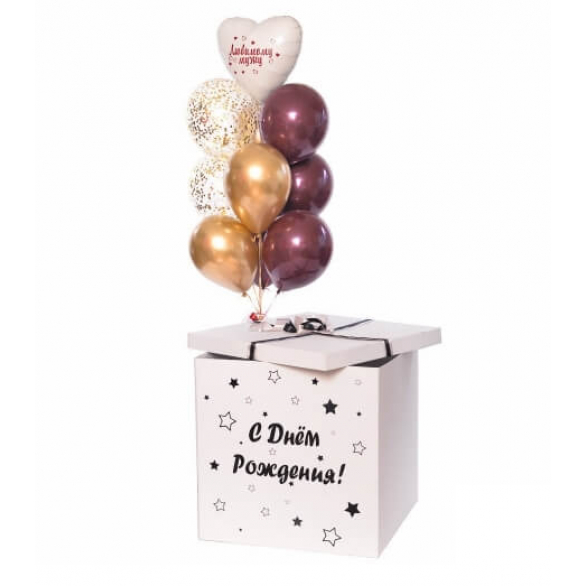 Коробка с шарами «Светлый шоколад»