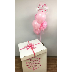 Коробка-сюрприз с шарами Розовая