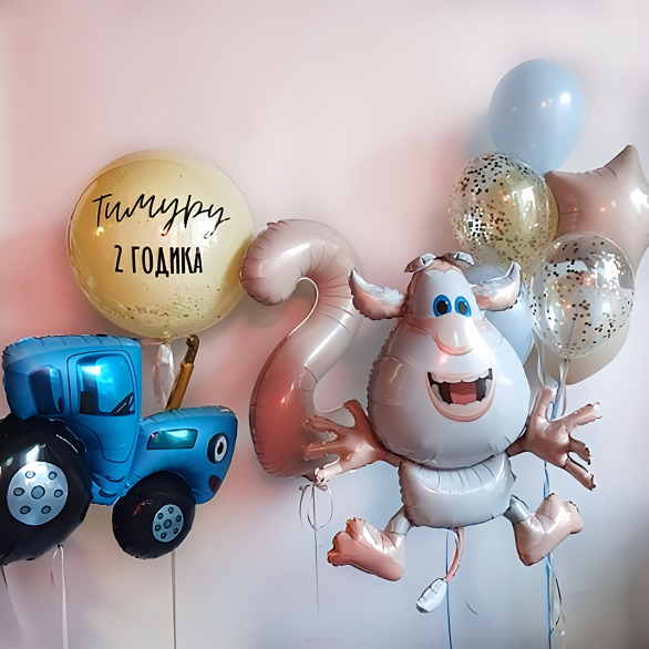 Воздушные шары Буба и синий трактор