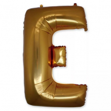 Фольгированная Буква E золото 102 см