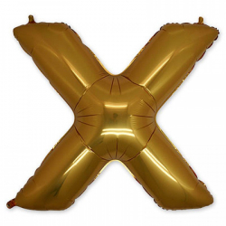 Фольгированная Буква X золото 102 см