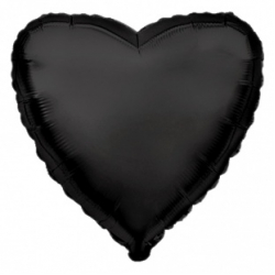 Шар сердце черный 45 см