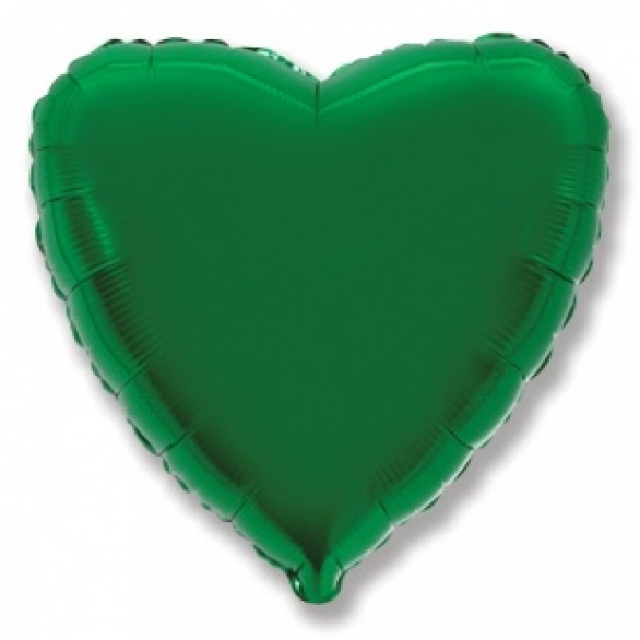 Шар сердце зеленый 45 см