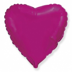 Шар сердце пурпурный 45 см