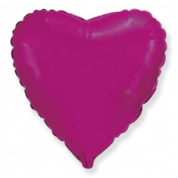 Шар сердце пурпурный 45 см