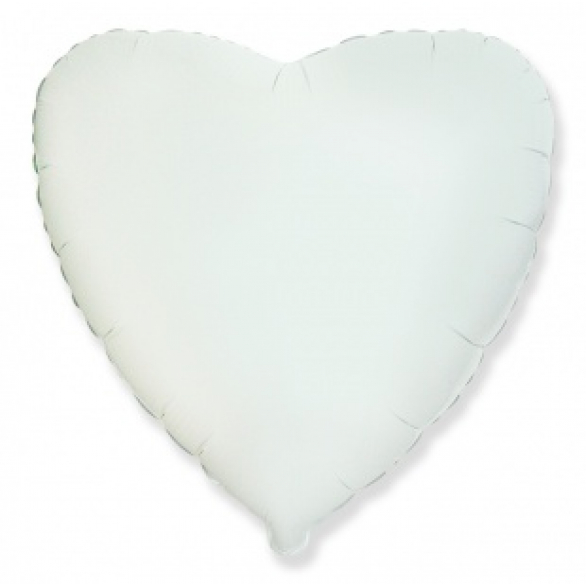 Шар сердце белый 45 см