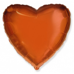 Шар сердце оранжевый 45 см