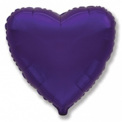 Шар сердце фиолетовый 45 см