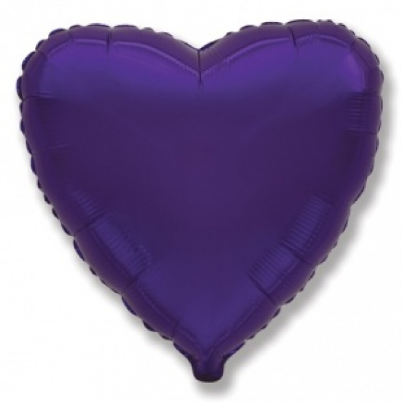 Шар сердце фиолетовый 45 см