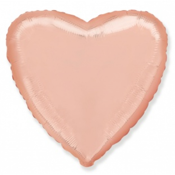 Шар сердце розовое золото 45 см