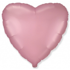Шар сердце розовый сатин 45 см