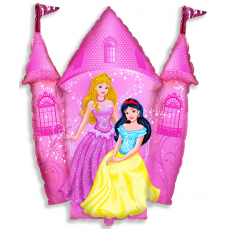 Шар (34''/86 см) Фигура, Замок принцессы, Розовый.