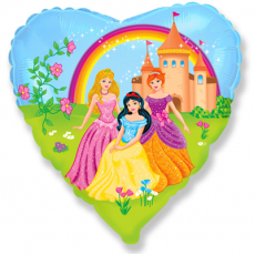 Воздушный шар (18''/46 см) Сердце, Замок принцессы.